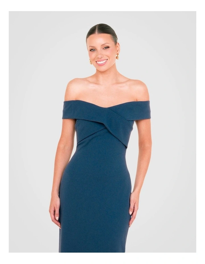 Lucy Cold Shoulder Cross Gown in Teal image 4