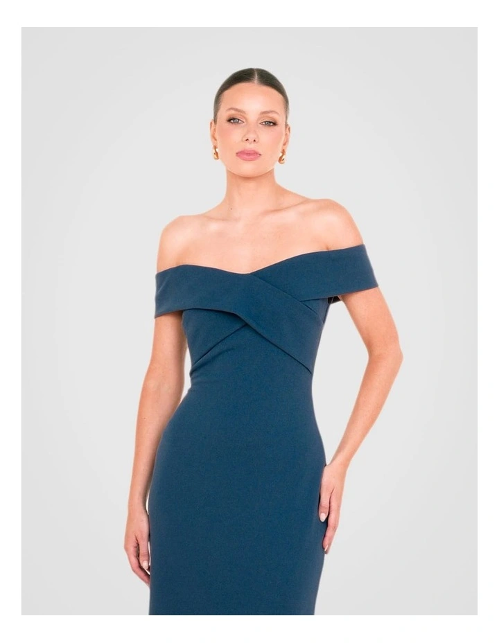 Lucy Cold Shoulder Cross Gown in Teal image 5