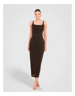 Lamarr Square Neck Maxi Dress in Brown