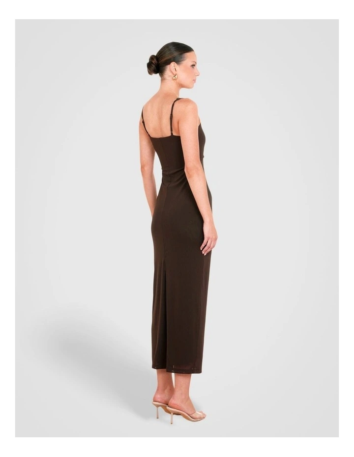 Lamarr Square Neck Maxi Dress in Brown image 2