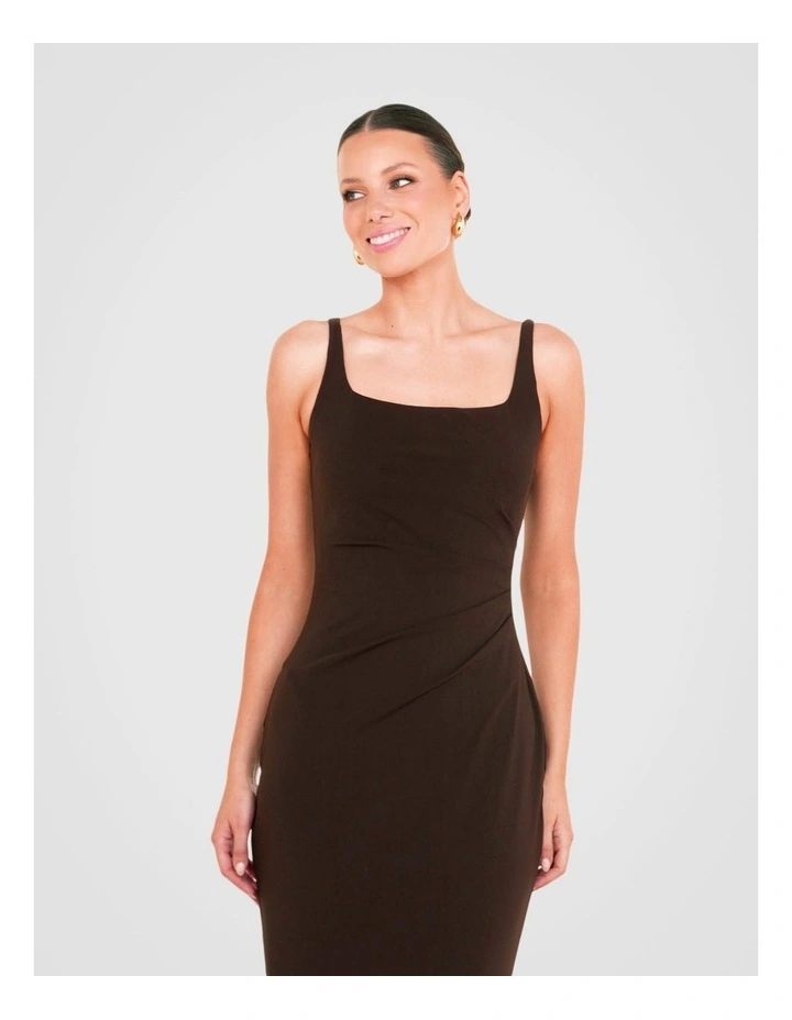 Lamarr Square Neck Maxi Dress in Brown image 4