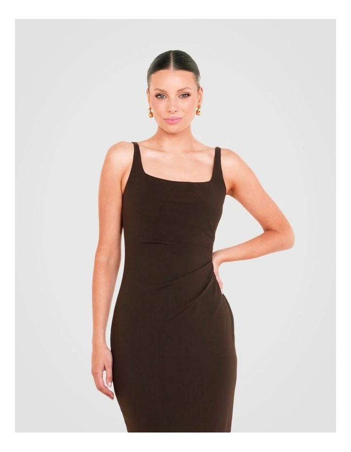 Lamarr Square Neck Maxi Dress in Brown image 5
