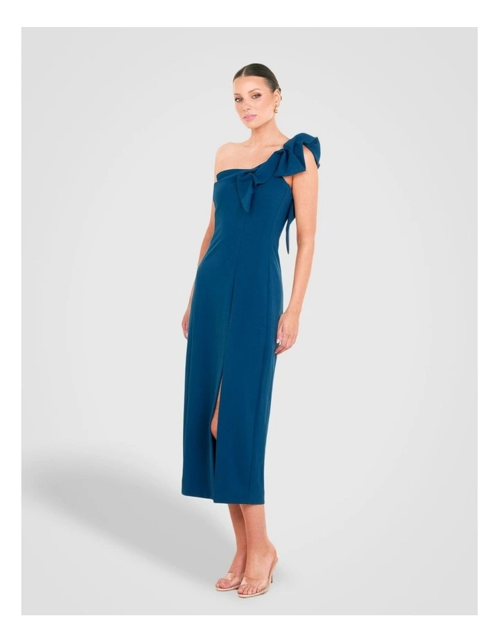 Sadie One Shoulder Midi Dress in Blue image 2