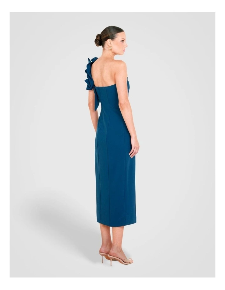 Sadie One Shoulder Midi Dress in Blue image 4