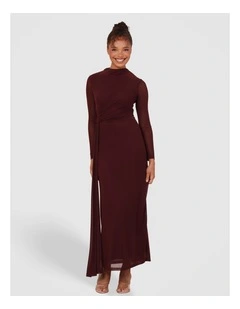 Clara Long Sleeve Maxi Dress in Plum