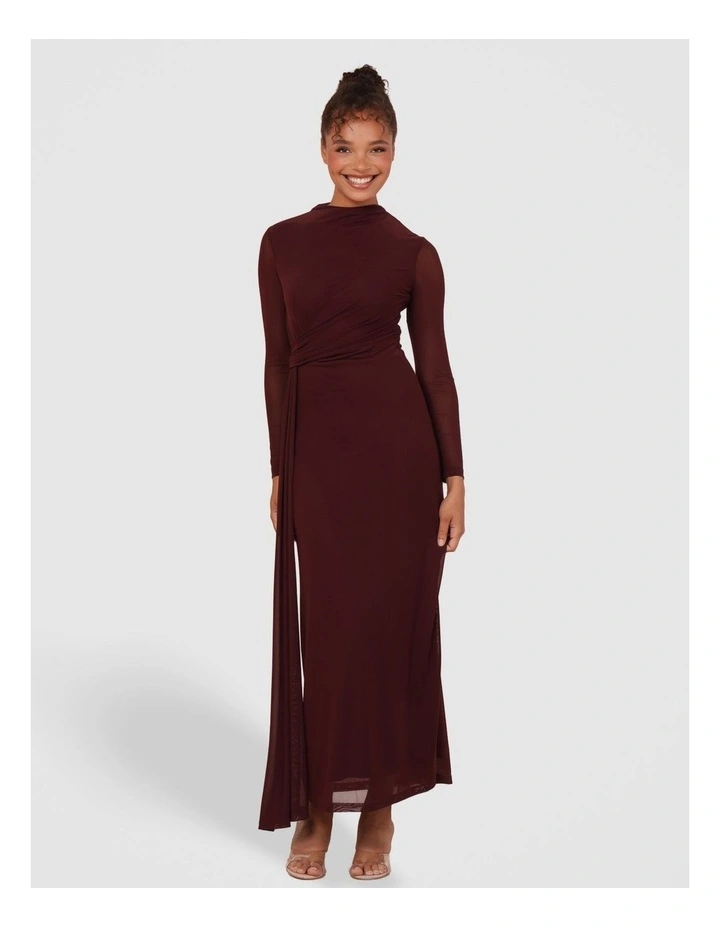 Clara Long Sleeve Maxi Dress in Plum image 1