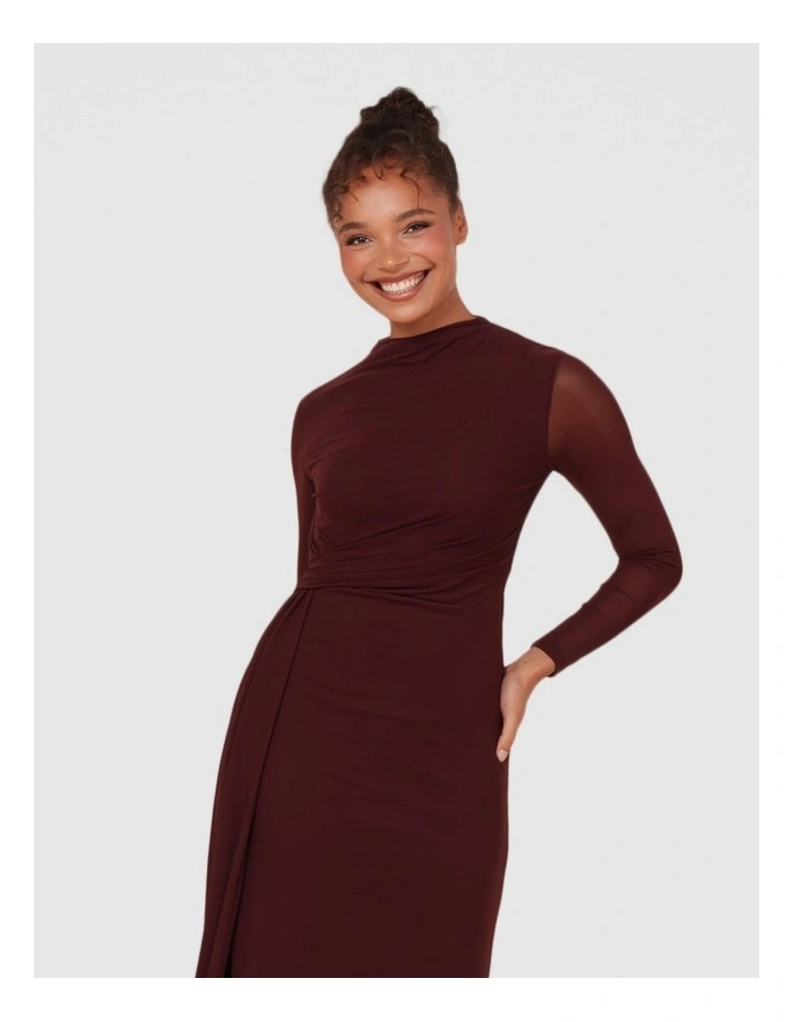 Clara Long Sleeve Maxi Dress in Plum image 4