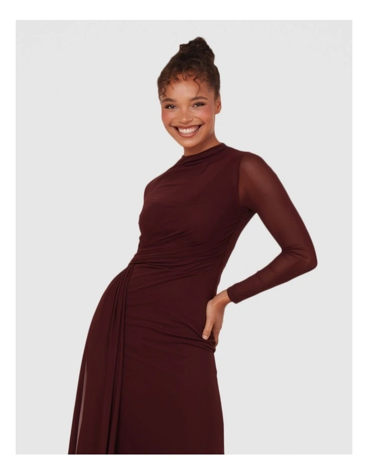 Clara Long Sleeve Maxi Dress in Plum image 5