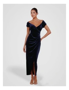 Scotia Off Shoulder Gown in Blue