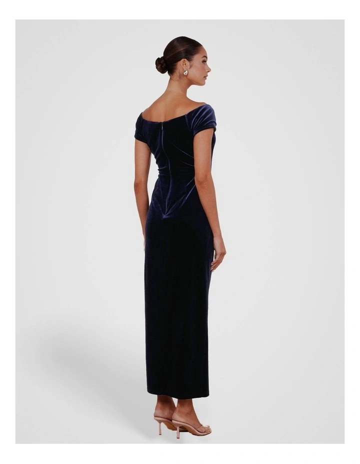 Scotia Off Shoulder Gown in Blue image 2