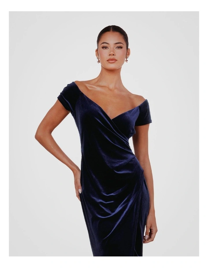 Scotia Off Shoulder Gown in Blue image 4