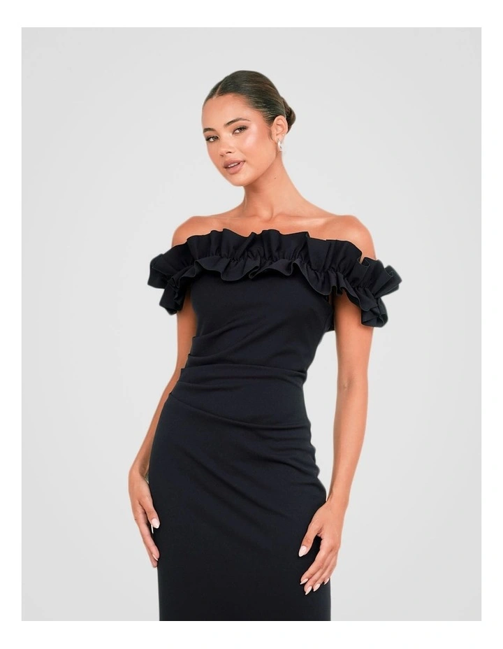 Clara Off Shoulder Midi Dress in Blue image 5