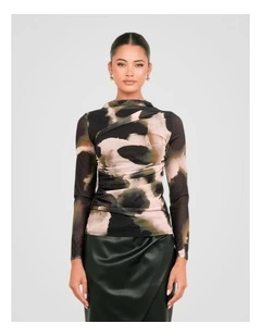 Hunter Gathered Mesh Top in Multi