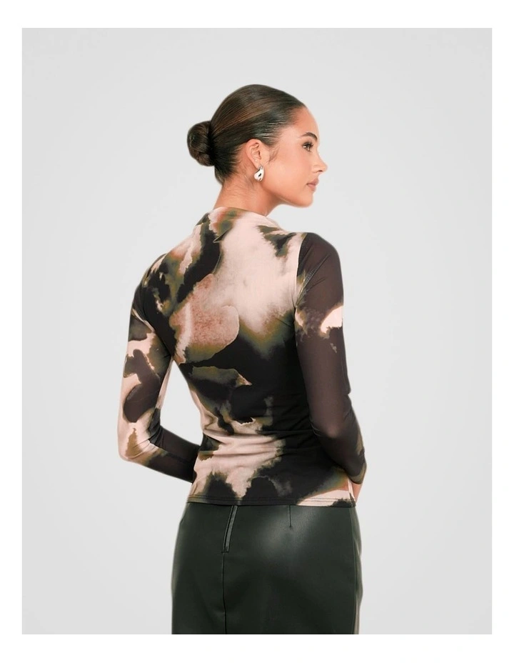 Hunter Gathered Mesh Top in Multi image 2