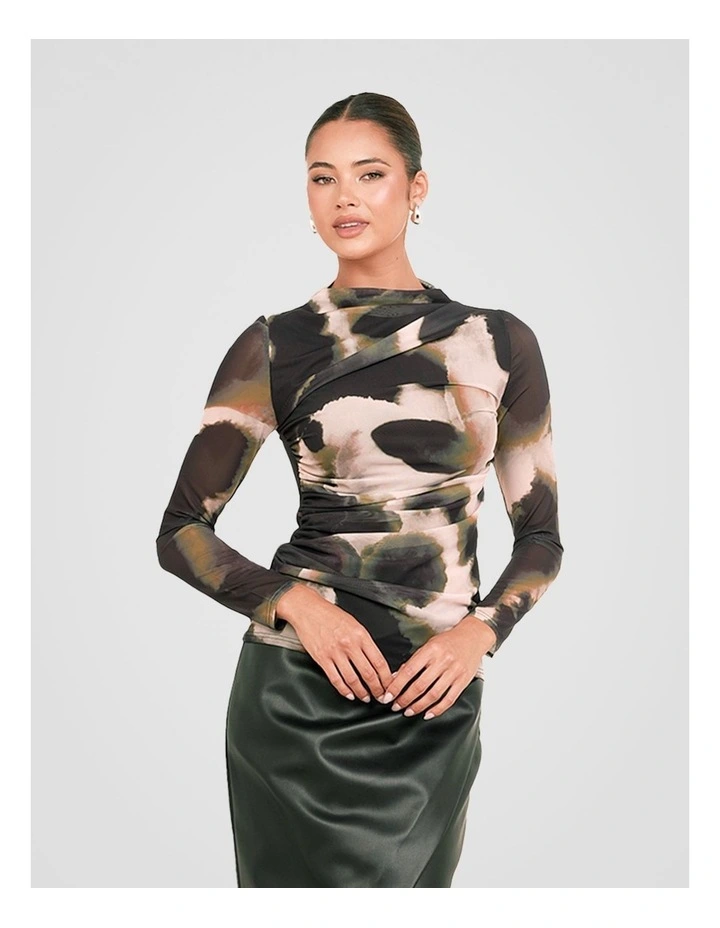 Hunter Gathered Mesh Top in Multi image 4