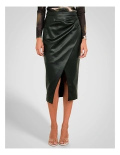 Sarai Vegan Leather Skirt in Black