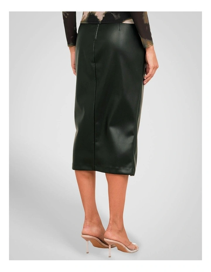 Sarai Vegan Leather Skirt in Black image 2