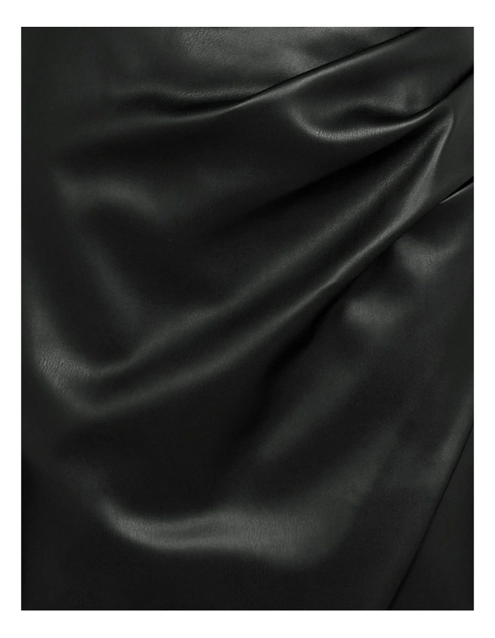 Sarai Vegan Leather Skirt in Black image 6