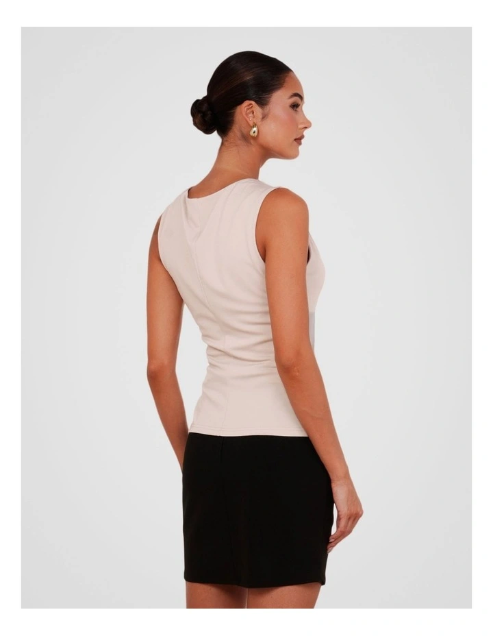 Xylee Mock Neck Top in Sand image 2