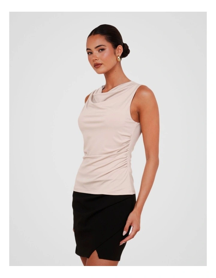 Xylee Mock Neck Top in Sand image 3