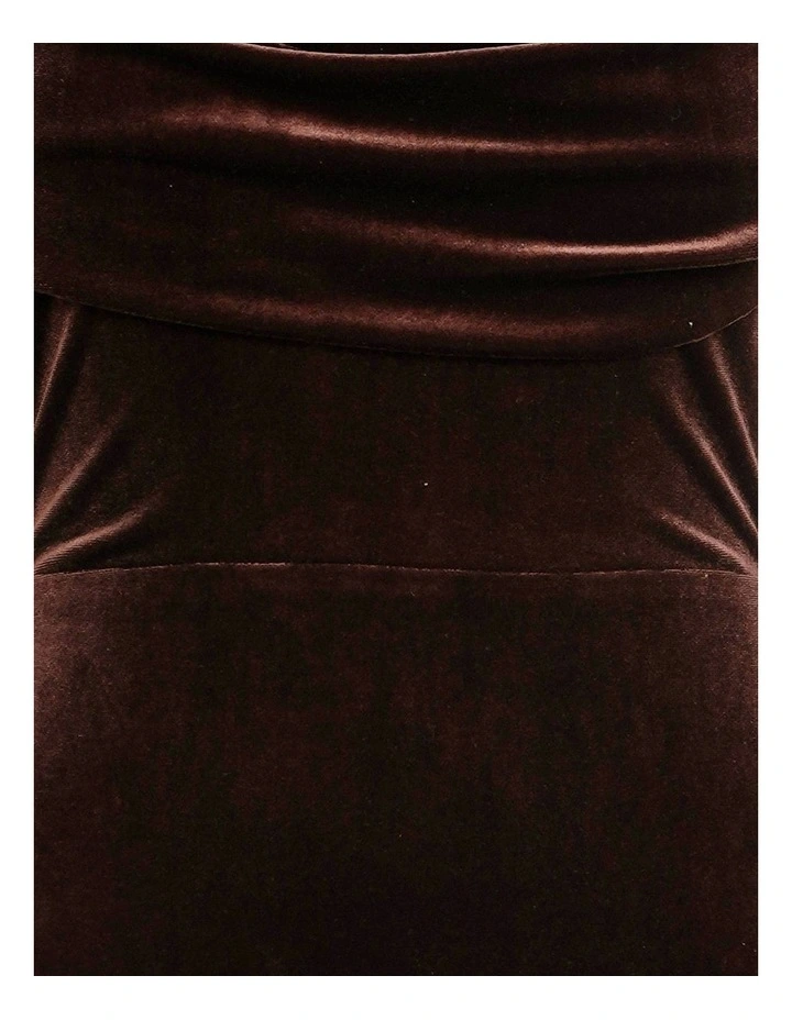 Berlin Cowl Neck Velvet Gown in Brown image 6