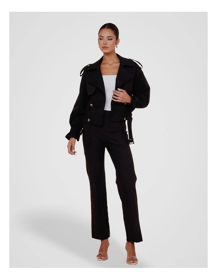 Yuri Slim Ponte Pant in Black image 5
