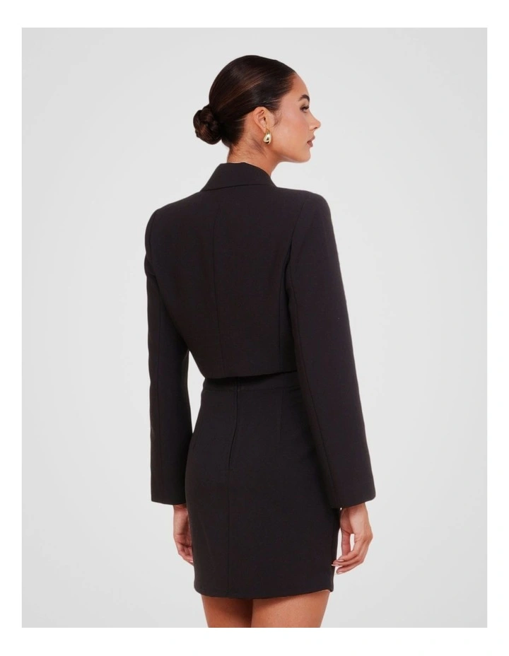 Qamar Cropped Blazer in Black image 2