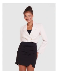 Qamar Cropped Blazer in Sand