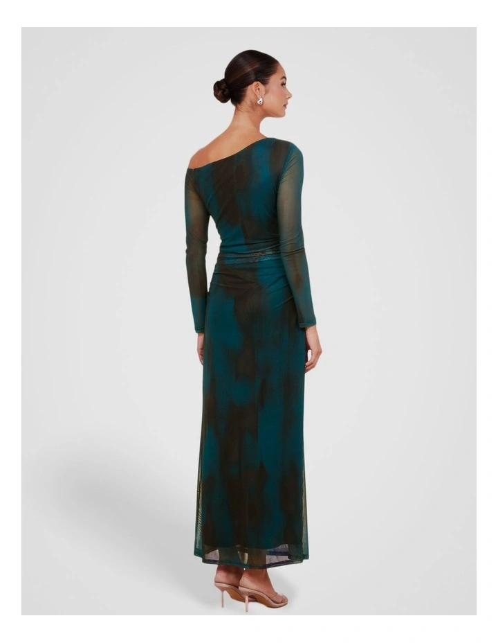 Nara Asymmetric Neck Maxi Dress in Multi image 2