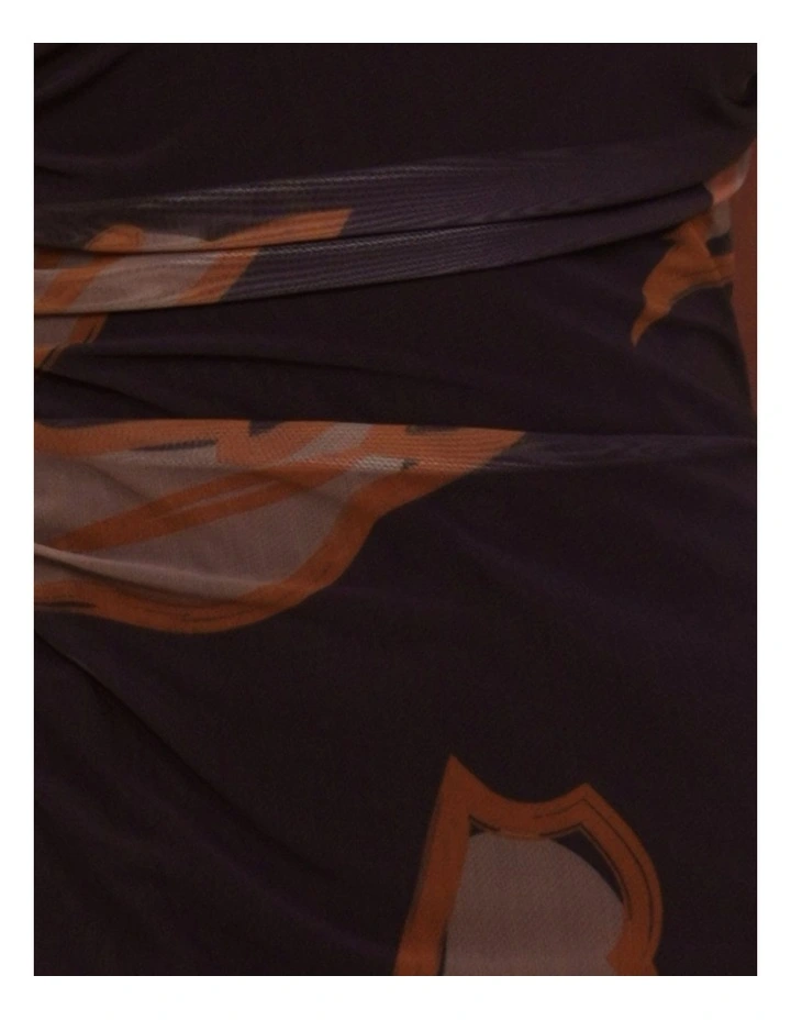 Lenny Printed Mesh Dress in Multi image 6