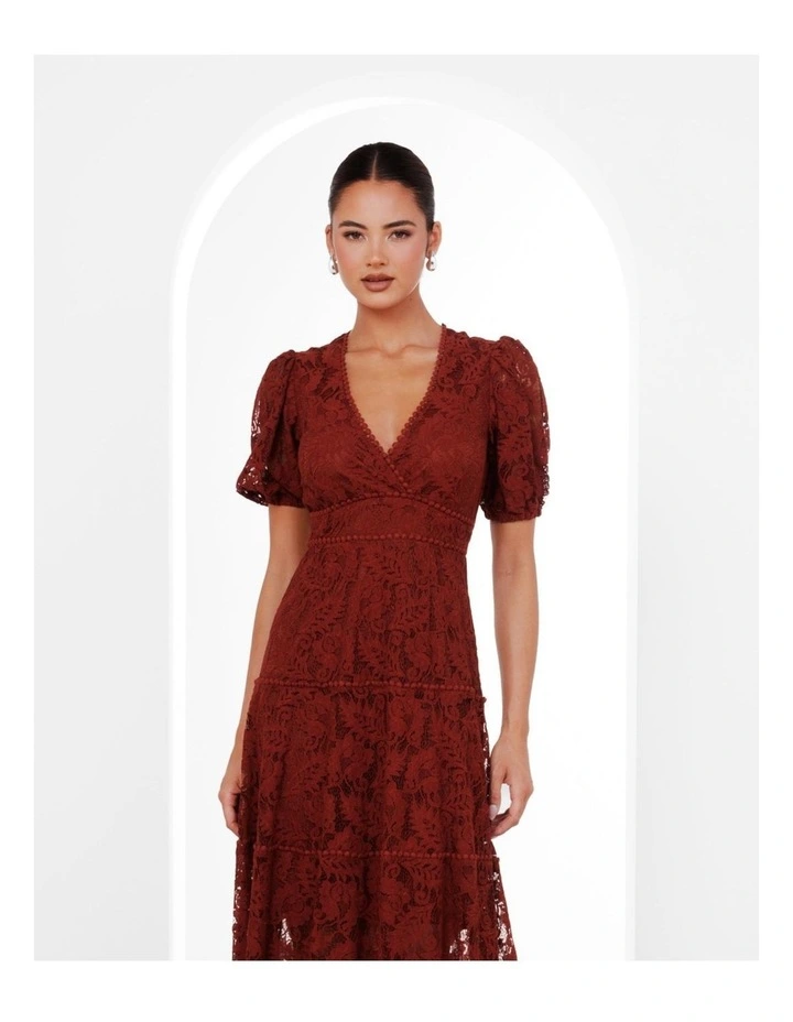 Everett Puff Sleeve Maxi Dress in Burgundy image 4