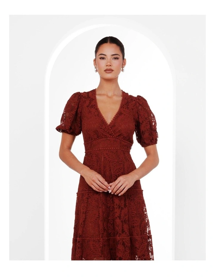 Everett Puff Sleeve Maxi Dress in Burgundy image 5