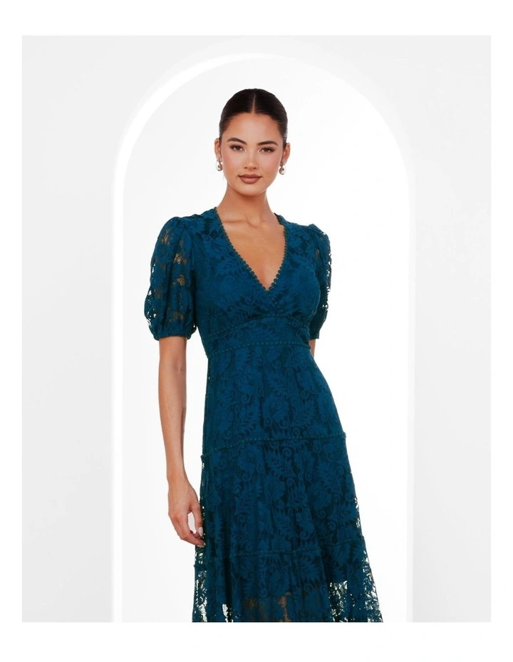 Everett Puff Sleeve Maxi Dress in Teal image 5