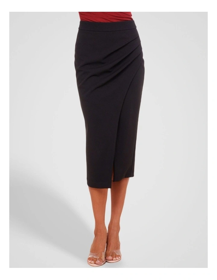 Ellery Cross Over Midi Skirt in Black image 1