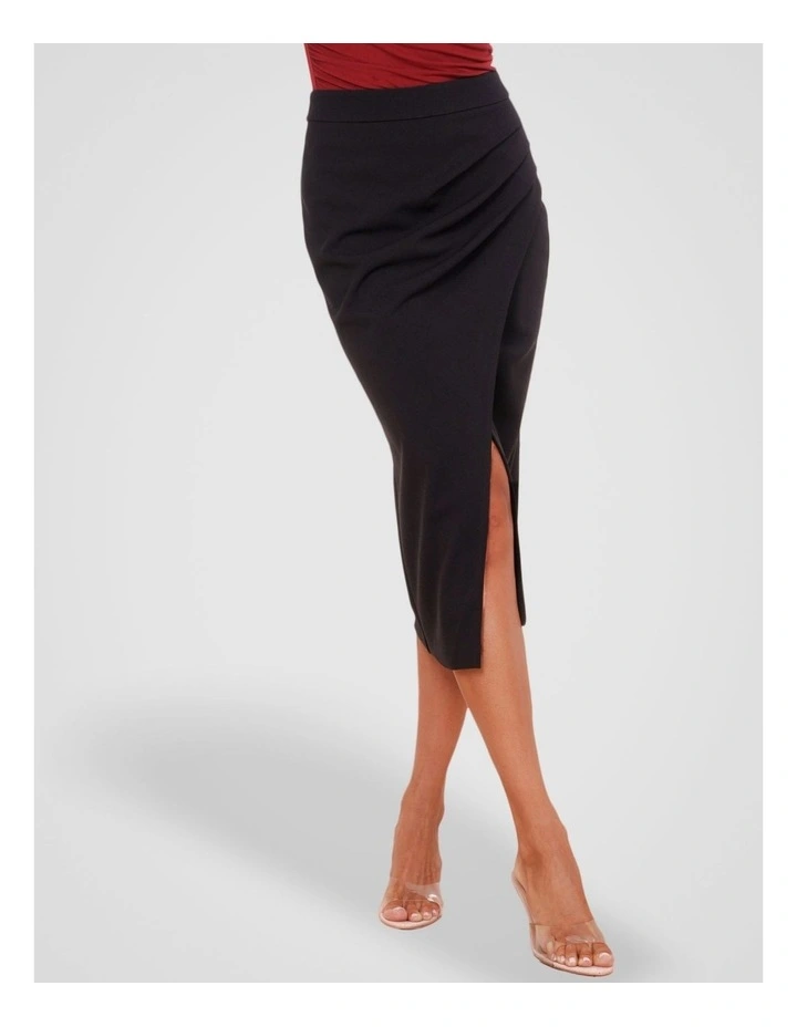 Ellery Cross Over Midi Skirt in Black image 4