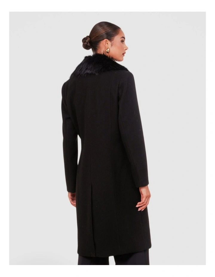 Olsen Fur Collar Coat in Brown image 2