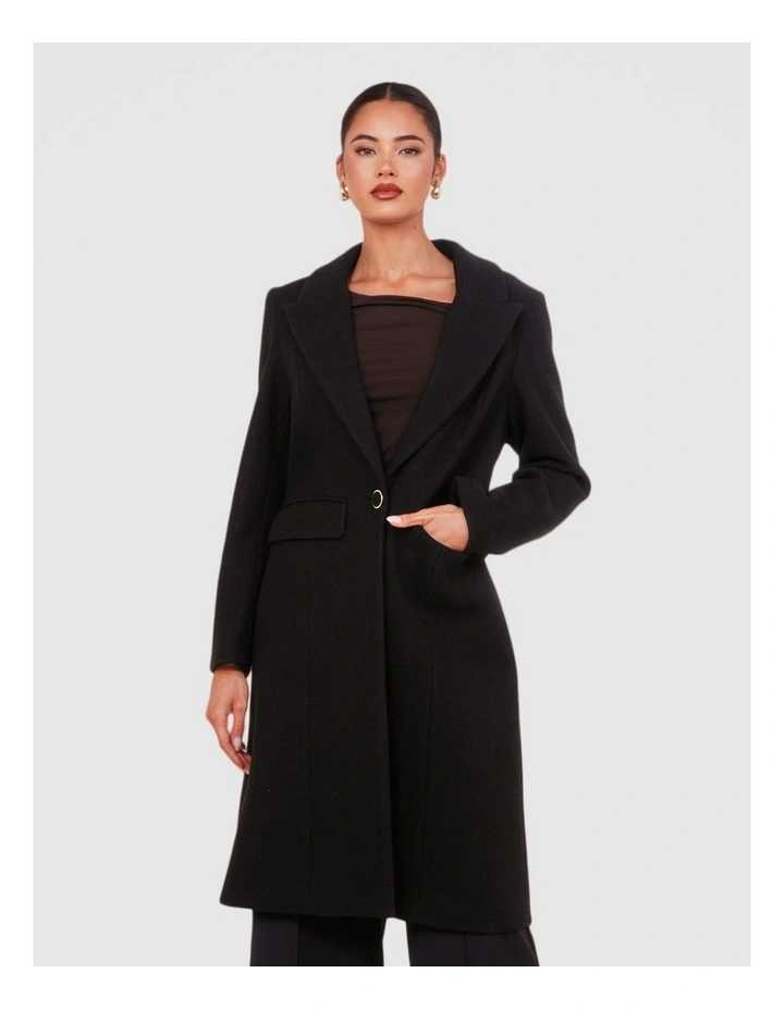 Olsen Fur Collar Coat in Brown image 5