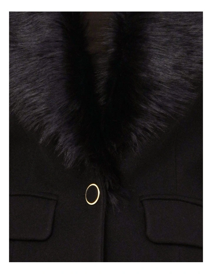 Olsen Fur Collar Coat in Sand image 6