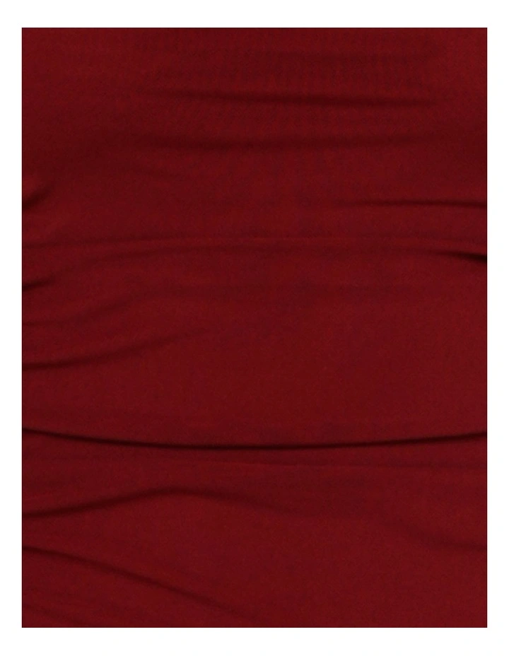 Winnie Boat Neck Mesh Top in Burgundy image 6