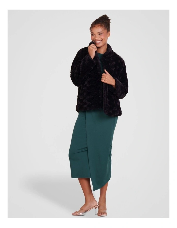 Faith Faux Fur Jacket in Black image 5