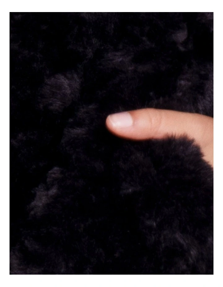 Faith Faux Fur Jacket in Black image 6