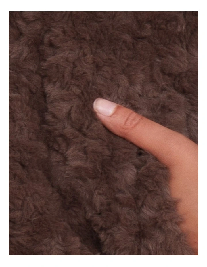 Faith Faux Fur Jacket in Brown image 6