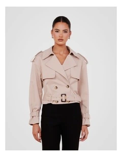 Calabro Cropped Trench in Beige