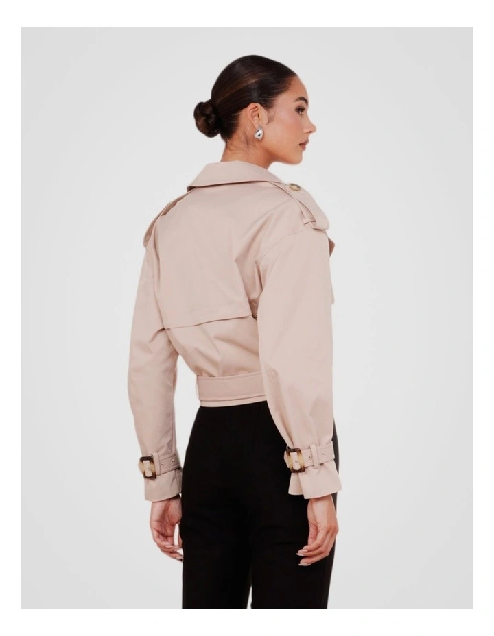 Calabro Cropped Trench in Beige image 2