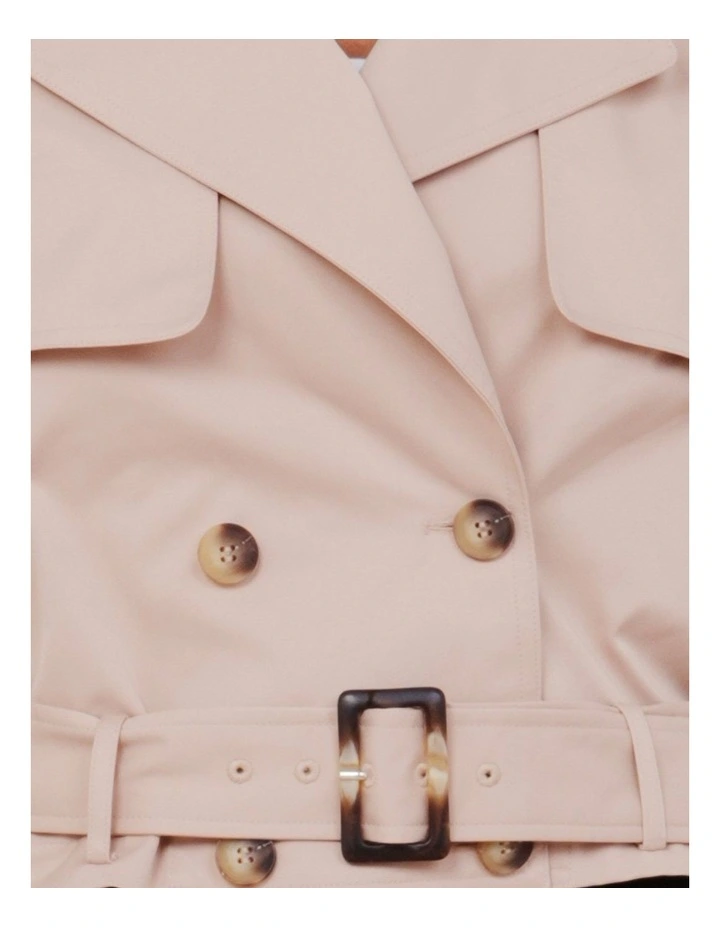 Calabro Cropped Trench in Beige image 6