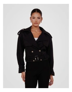 Calabro Cropped Trench in Black