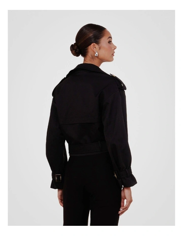 Calabro Cropped Trench in Black image 2