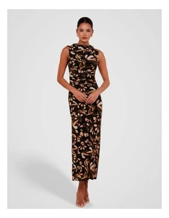 Hayman Gathered Maxi Dress in Print