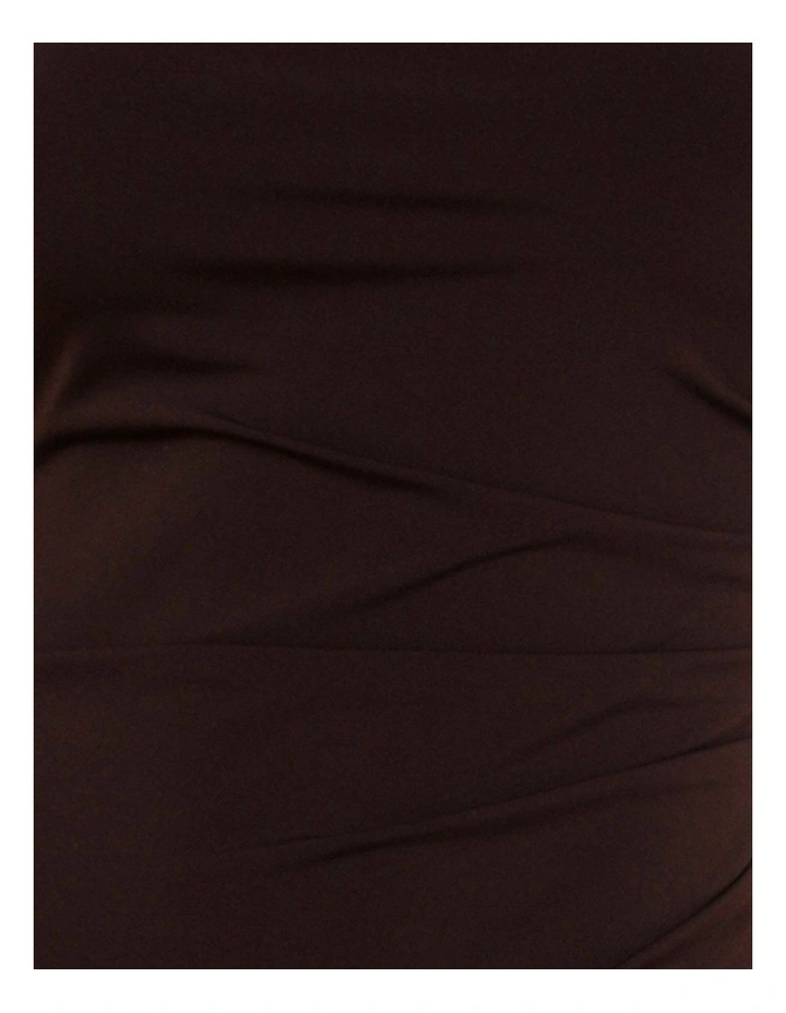 Zaylee High Collar Maxi Dress in Brown image 6
