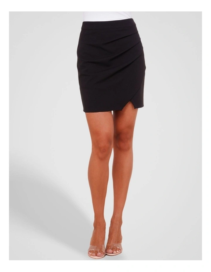 Denise Wrap Mini Skirt in Black image 1
